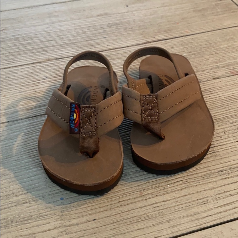 Rainbow baby flip flops